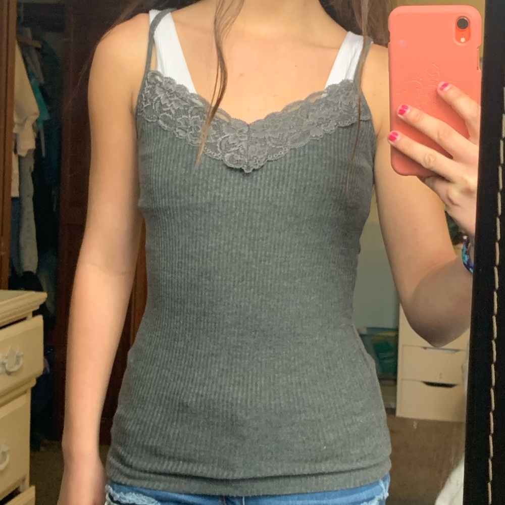 Gray Laced Cami